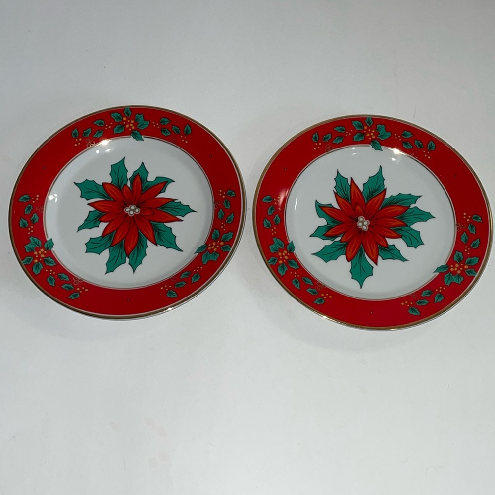 Royal Holiday Salad Dessert Dinnerware Side Plates X2 Royal Heritage Dishes